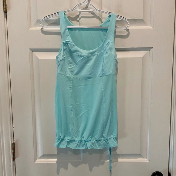 Lululemon Run: Ta Ta Topper tank top Spry Blue empire waist 16756 - Picture 7 of 13